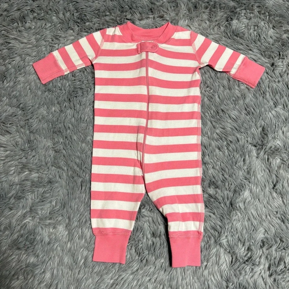 Hanna Andersson Footless Sleeper‎ Bundle Dots Stripes Cake Baby Girl 0-3 Months